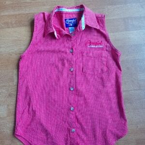 Cowgirl Hardware  sleeveless blouse size medium red and white